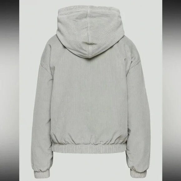 NWOT Tna Morrison Women Dusty Green Corduroy Jacket 2 Quilted Hooded Winter Coat - Picture 3 of 11